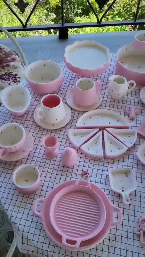 ست صبحانه خوری صورتی گل دار2نفره 30 تکه