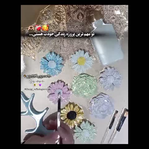 مگنت یخچال/ گل بابونه /گل مارگاریت/ اکسسوری /دکوری / سنگ مصنوعی 