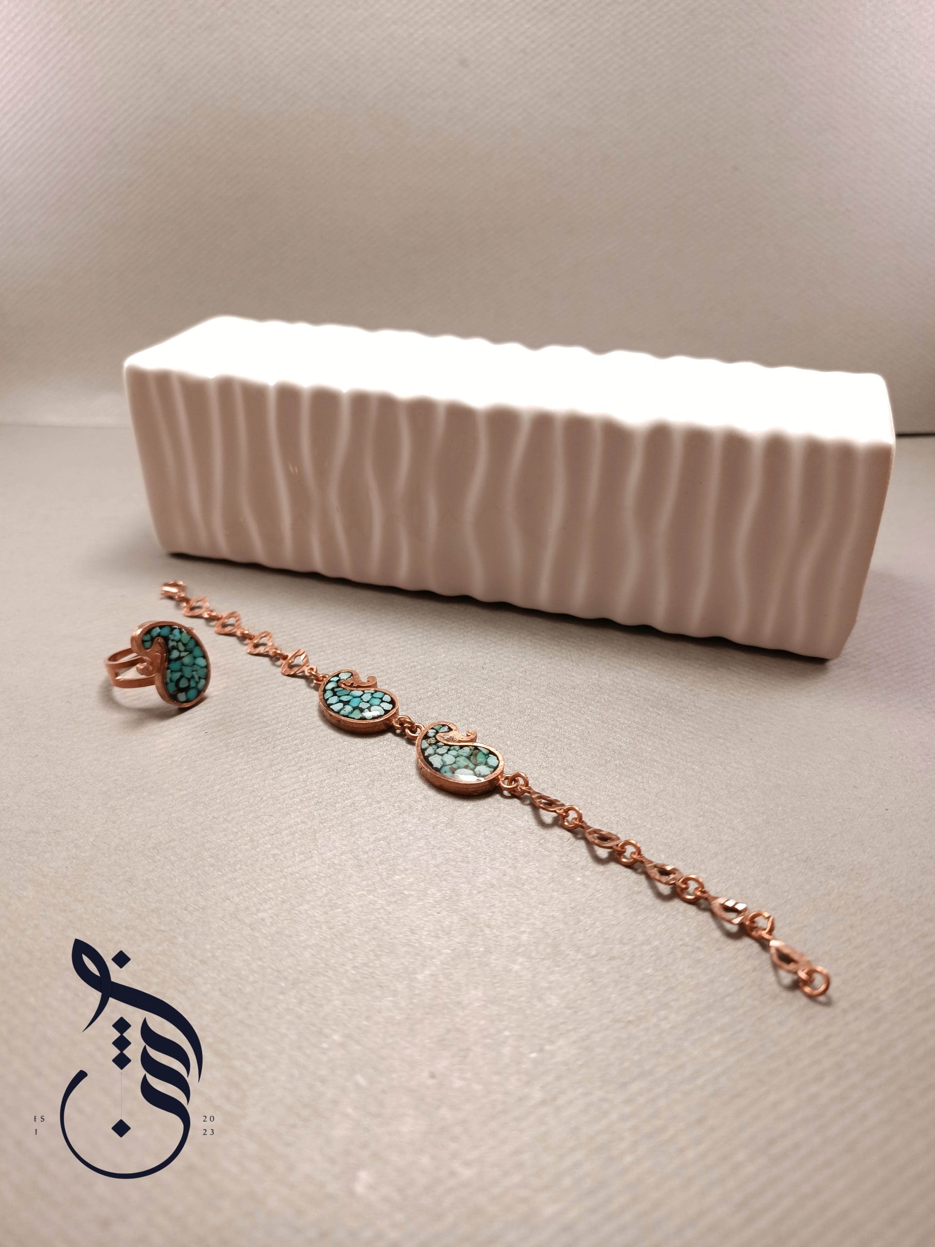 نیم ست مس و فیروزه کوبی حلیمه 2