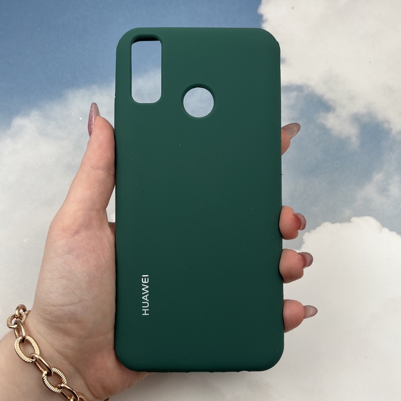 قاب گوشی Huawei Y9 2019 / Huawei Y8S هوآوی سیلیکونی پاک کنی اورجینال داخل پارچه ای رنگ سبز تیره کد 22021
