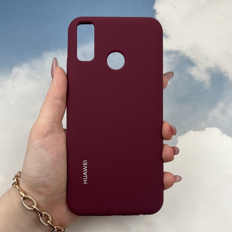قاب گوشی Huawei Y9 2019 / Huawei Y8S هوآوی سیلیکونی پاک کنی اورجینال داخل پارچه ای رنگ زرشکی کد 84320