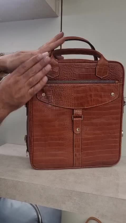 کیف اداری ایستاده سه کاره کوله شو تمام چرم طبیعی 