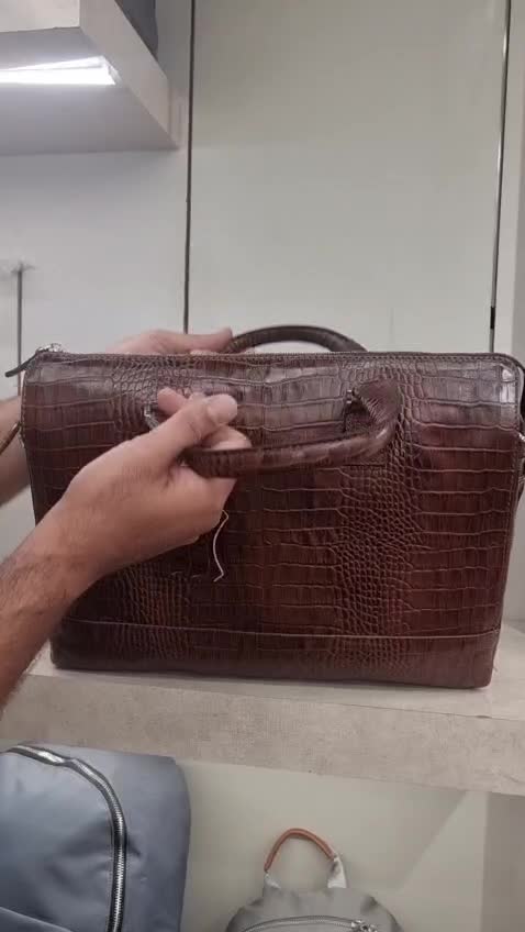کیف اداری 2دسته 3طبله تمام چرم طبیعی
