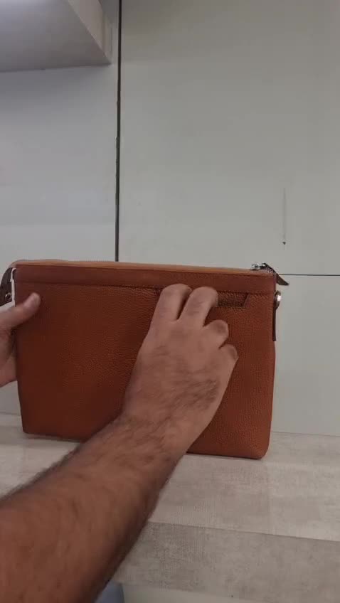 کیف فولدر بغل دسته ممتاز تمام چرم طبیعی 014