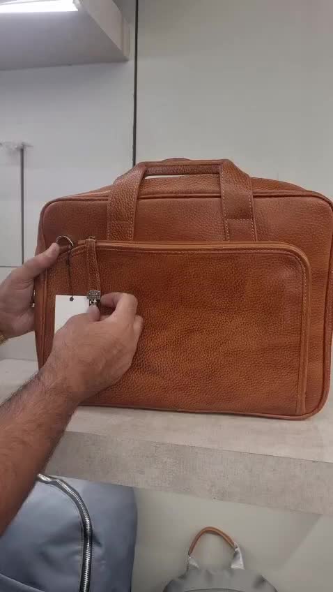 کیف اداری قفل مدادی تمام چرم طبیعی 