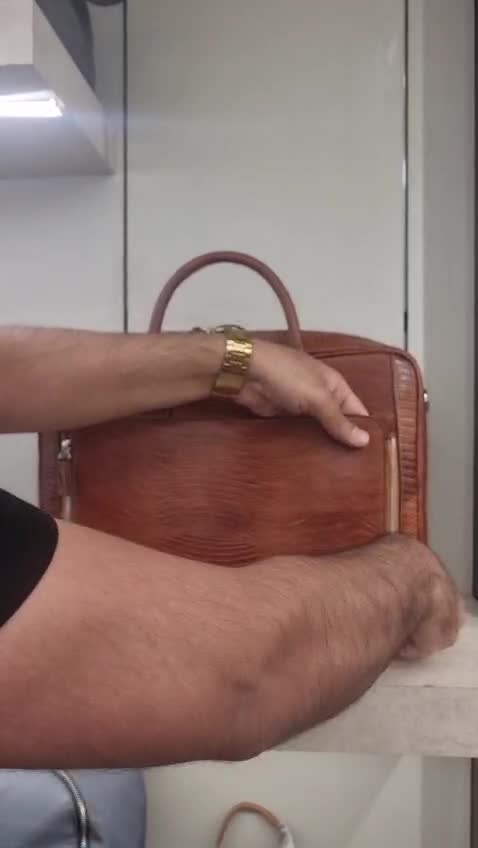 کیف اداری هیکلی بزرگ 2دسته بغل زیپ مدارکی تمام چرم ممتاز طبیعی 