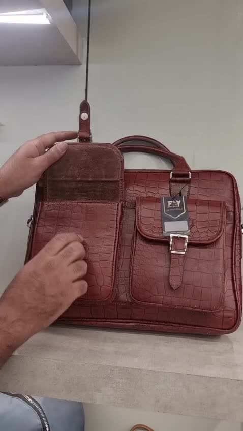 کیف اداری 2دسته مدل 2جیب تمام چرم طبیعی 