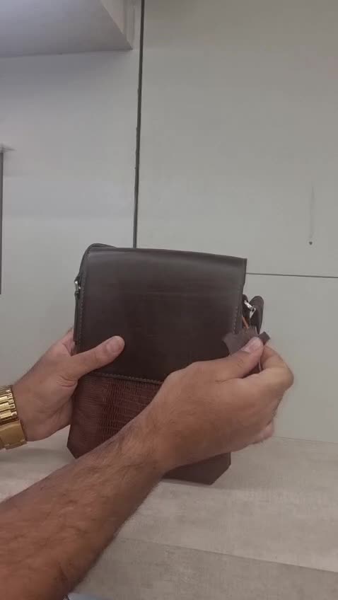 کیف دوشی 3طبله تمام چرم طبیعی