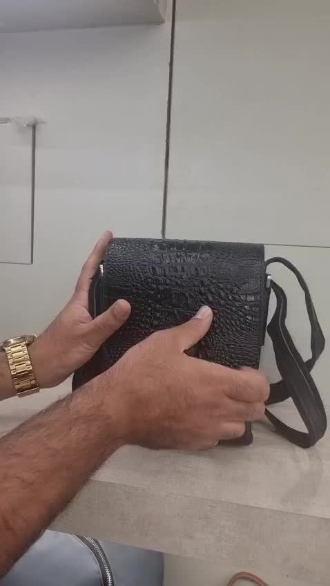 کیف دوشی سرخانه کروکو تمام چرم طبیعی 