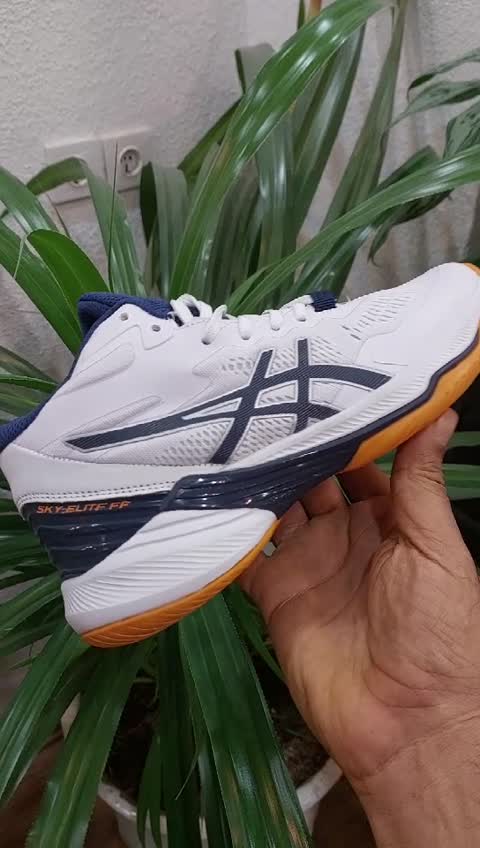 کفش والیبال هندبال بسکتبال اسیکس اسکای الیت  ویتنام کیفیت مستر کوالیتی ویتنام  asics sky elite ff mt2رنگ سفید سورمه  