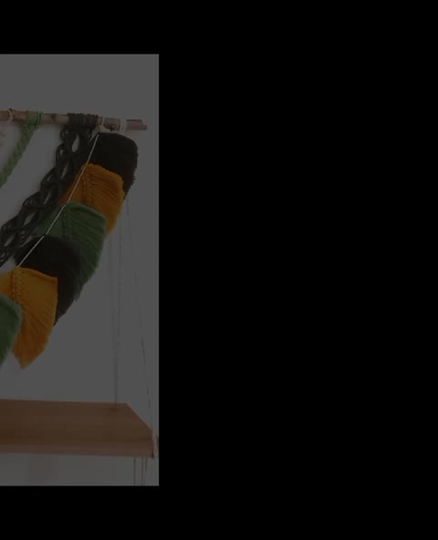 دیوارکوب برگ مکرومه شلف دار