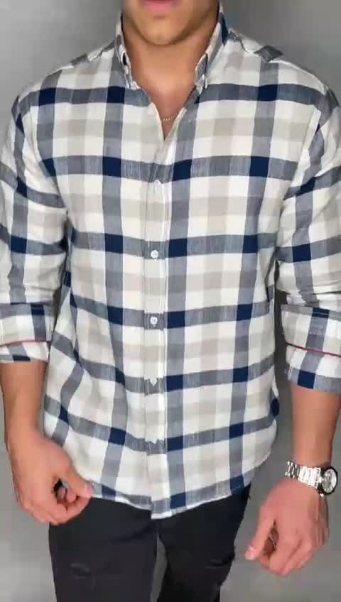 پیراهن مردانه چهارخونه اسپرت خنک