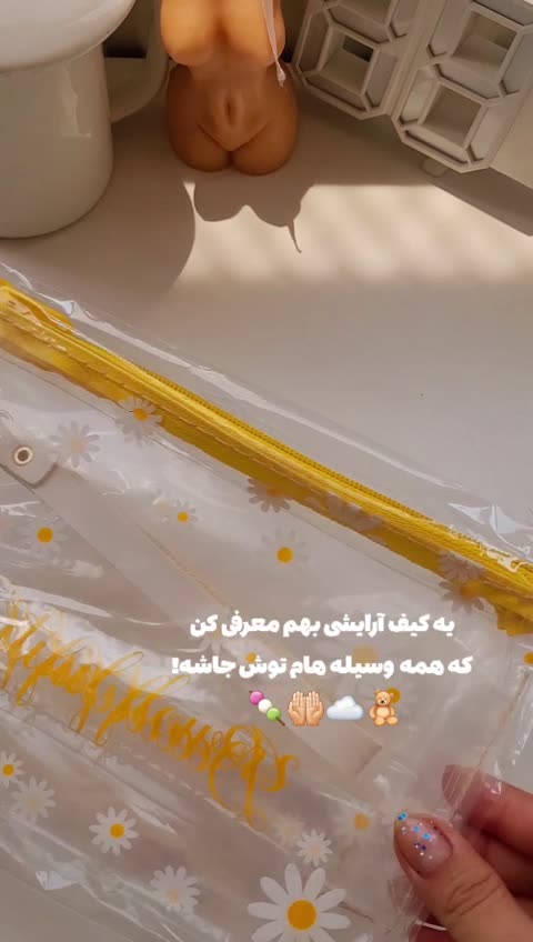 کیف آرایشی طلقی گل بابونه 