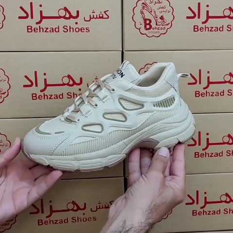 کتونی دخترانه زنانه سایز 37 تا 40 رنگ کرم زیره پیو کفی طبی لژ پنج سانتی رویه راشل پُختی وچرم مصنوعی سبک و راحت