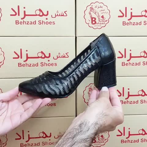 کفش پاشنه دار مجلسی زنانه دخترانه سایز 36 تا 41 رنگ مشکی  رویه تور و ورنی زیره رافیک پاشنه 6 سانتی سبک راحت