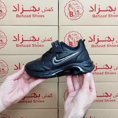 کتونی بچه گانه اسپرت دخترانه پسرانه سایز 31 تا 36 رنگ مشکی زیره کپسولی لژ 3 سانتی رویه فوم خارجی راحتی سبک 