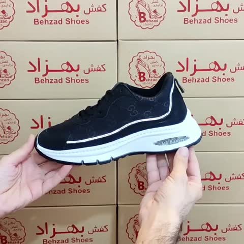 کفش کتونی گوچی دخترانه زنانه سایز 37 تا40 رنگ مشکی زیره پیو لژ 4 سانتی کفی طبی دور دوخت رویه پارچه چاپی سبک 