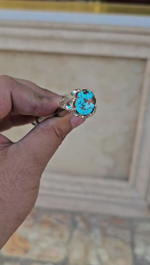 انگشتر فیروزه نیشابوری خاص  رکاب 