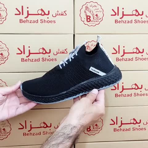 کتونی جورابی بافتی راحتی بسیار سبک سایز 37 تا 40 دخترانه زنانه رنگ مشکی طوسی زیره پیو لژ سه سانتی رویه بافتی کف دوخت 