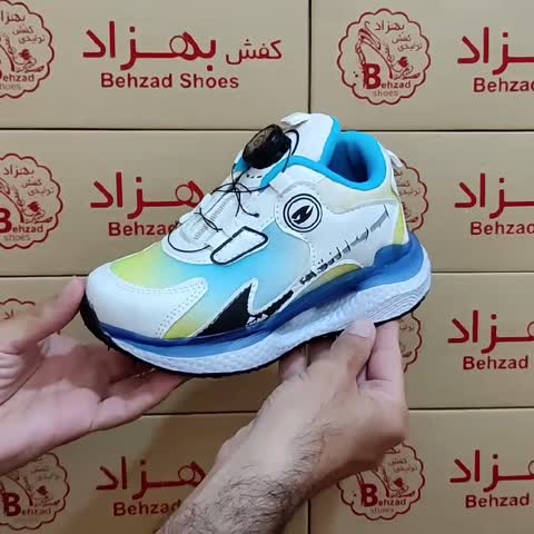 کتونی fashion بچه گانه پسرانه دخترانه اسپرت سایز 32 تا 35 رنگ سفید زرد زیره کپسولی لژ 3 سانتی رویه بافتی بند پُمپی فنری 