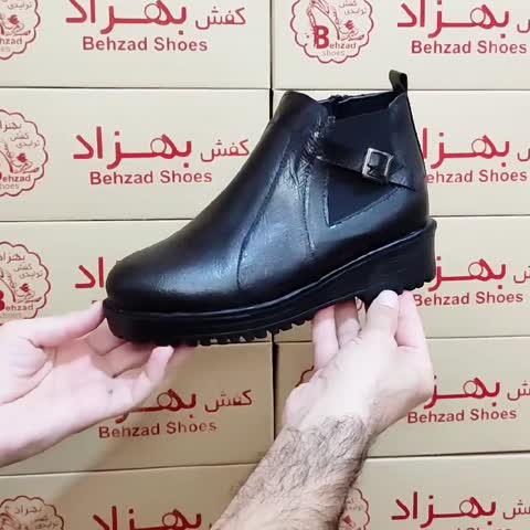 پوتین زنانه دخترانه بغل زیپ سایز 37 تا 40 رنگ مشکی لژ چهار و نیم سانتی رویه چرم مصنوعی زیره پیو 