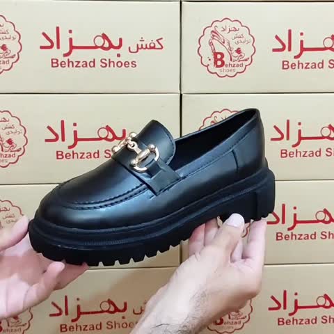 کفش لژ دار زنانه دخترانه رنگ مشکی سایز 37 تا 40 زیره پیو لژ 5 سانتی رویه چرم صنعتی سبک راحت کیفیت عالی