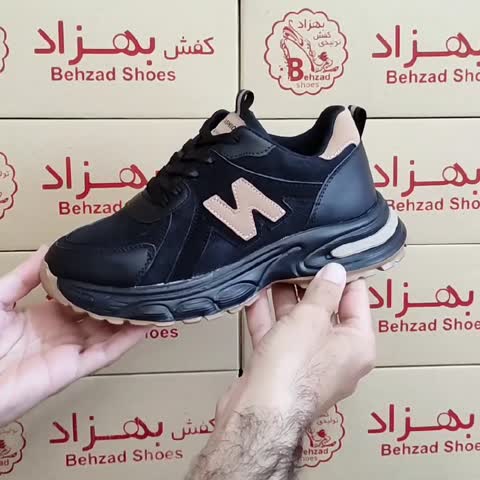 کتونی نیو بالانس زنانه دخترانه سایز 37 تا 40 رنگ مشکی زیره پیو کفی طبی لژ 4 سانتی رویه چرم صنعتی