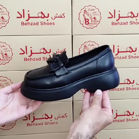 کالج راحتی لژ دار کفش زنانه دخترانه رنگ مشکی سایز 37 تا 40 زیره پیو لژ 5 سانتی رویه چرم صنعتی سبک و راحت