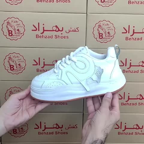 کتونی کفش اسپرت زنانه دخترانه زیره پیو سایز 37 تا 40 رنگ سفید لژ 4 سانتی رویه چرم مصنوعی سبک و راحتی 