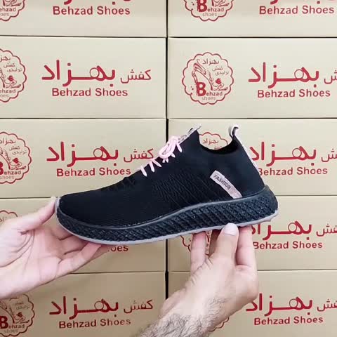 کتونی جورابی بافتی راحتی بسیار سبک سایز 37 تا 40 دخترانه زنانه رنگ مشکی صورتی زیره پیو لژ 3سانتی رویه بافت خارجی 