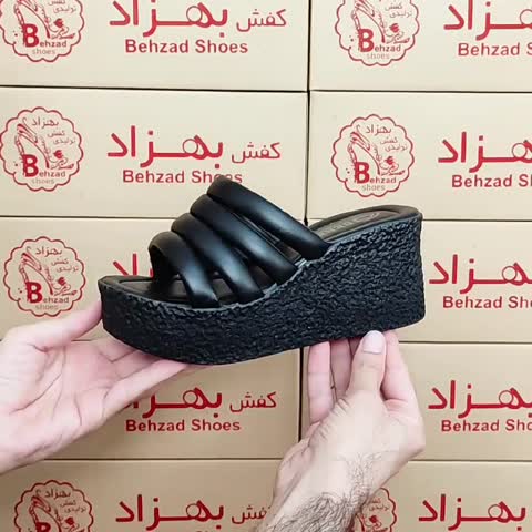 دمپایی روفرشی مجلسی دخترانه زنانه سایز 37 تا 41 رنگ مشکی زیره پیو لژ 7 سانتی رویه چرم مصنوعی 