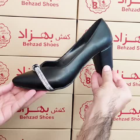 کفش مجلسی زنانه نگینی پاشنه دار پاشنه بلند سایز 37 تا 40 دخترانه رنگ مشکی