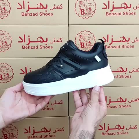 کفش کتونی دخترانه زنانه کفی طبی رنگ مشکی لژ 4 سانتی سایز 37 تا 40 زیره پیو رویه چرم مصنوعی