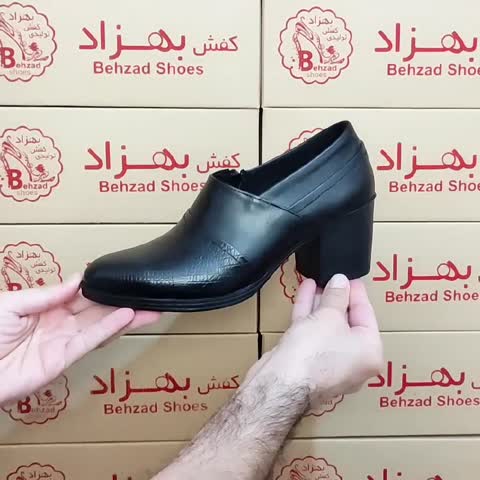 کفش بغل زیپ پاشنه هفت سانتی زنانه دخترانه رنگ مشکی سایز 37 تا 41 زیره پیو رویه چرم صنعتی