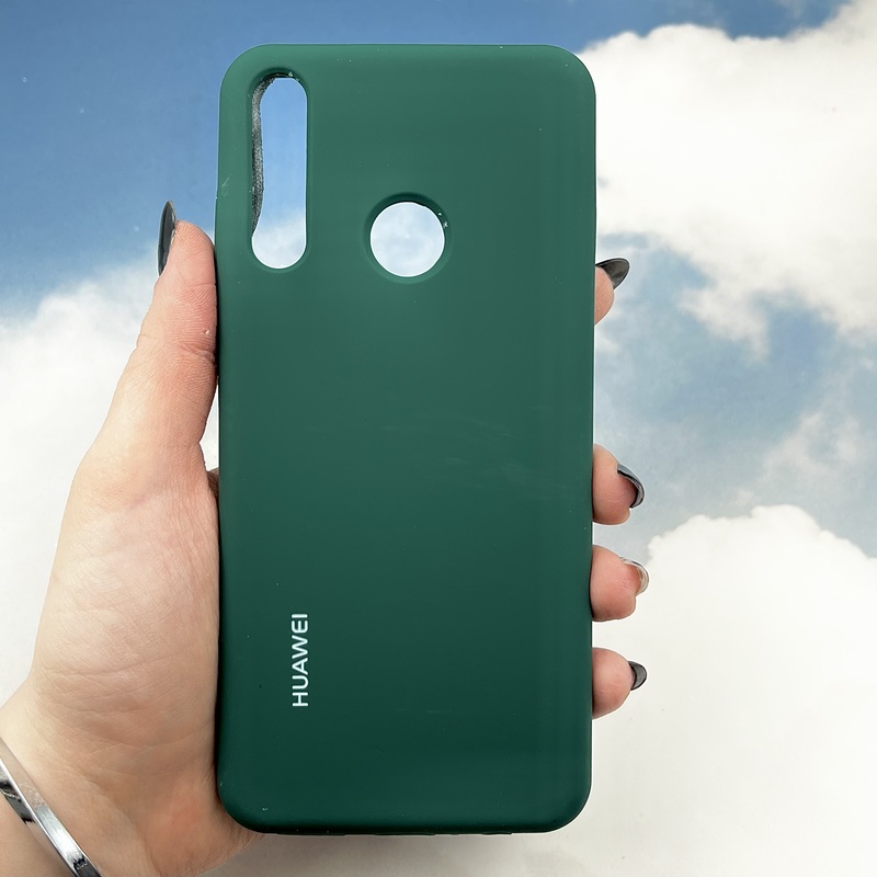 قاب گوشی Huawei Y6P هوآوی سیلیکونی پاک کنی اورجینال داخل پارچه ای رنگ سبز تیره کد 92322