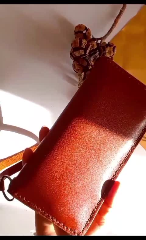 کیف پول وگوشی چرم طبیعی درجه یک