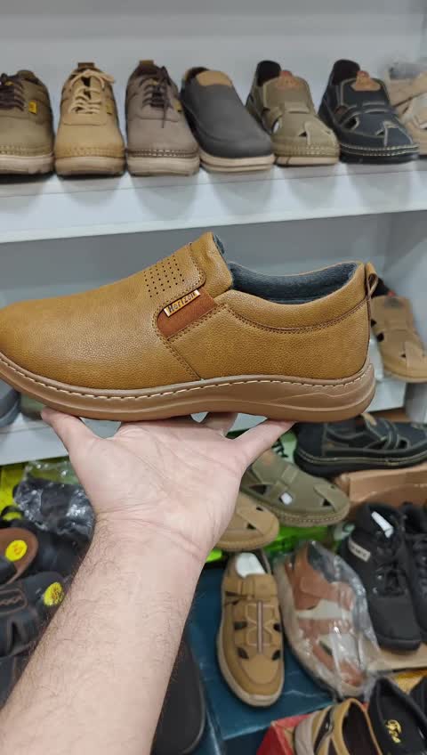 کفش مردانه دوردوخت عسلی
