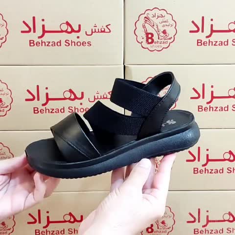 صندل تابستانی زنانه دخترانه رنگ مشکی سایز 37 تا 41 زیره پیو تزریق لژ 3 سانتی رویه کش و چرم صنعتی سبک راحت 