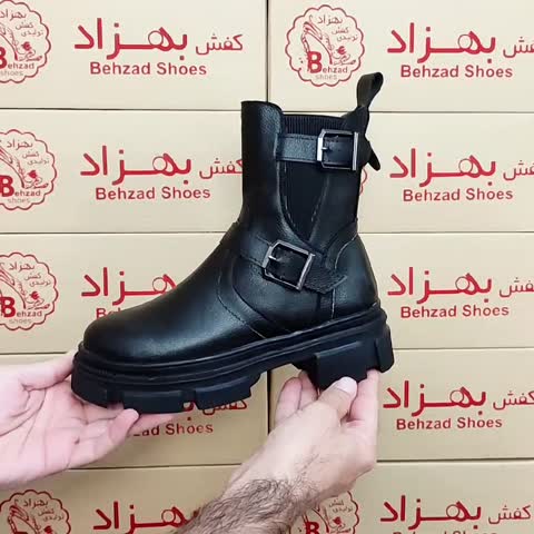 پوتین زنانه دخترانه بغل زیپ سایز 37 تا 40 رنگ مشکی لژ پنج سانتی رویه چرم مصنوعی