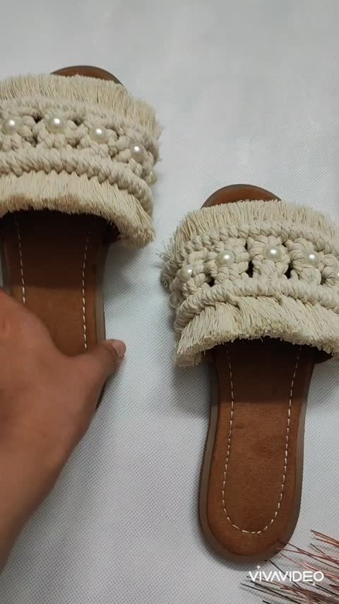 صندل زنانه مکرومه بافی