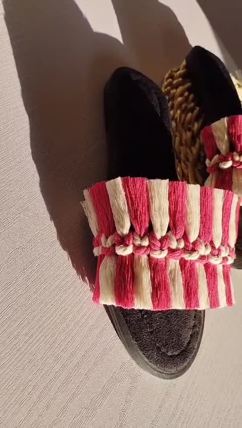 صندل مکرومه زنانه،دخترانه تابستانه،صندل روفرشی
