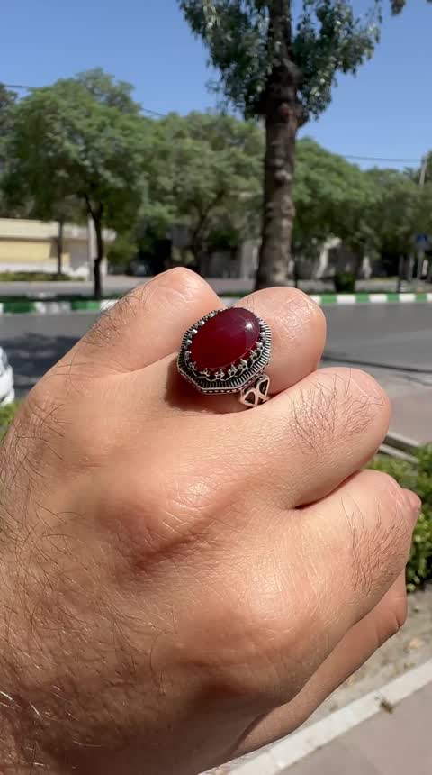 انگشتر عقیق یمنی سرخ اصل مردانه 