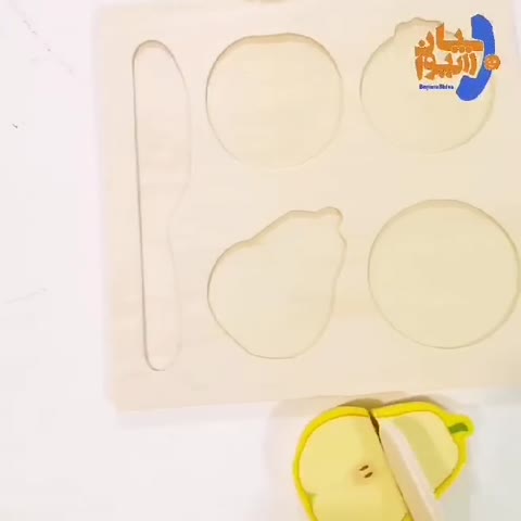 اسباب بازی پازل چوبی میوه 8 تکه قابل برش (4 میوه)