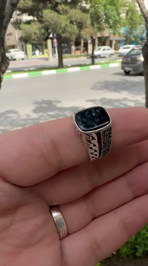 انگشتر مردانه عقیق اسپرت اصل ارسال رایگان گالری نقره سان