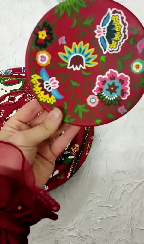 ست دیوارکوب سفالی طرح فرش و گلیم 5 عددی مانیاد