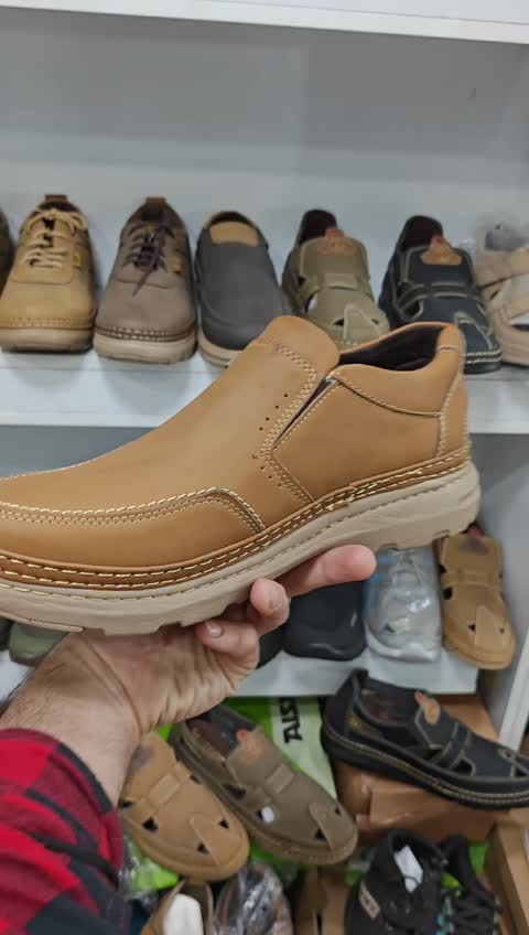 کفش سه دوخت مردانه عسلی روشن