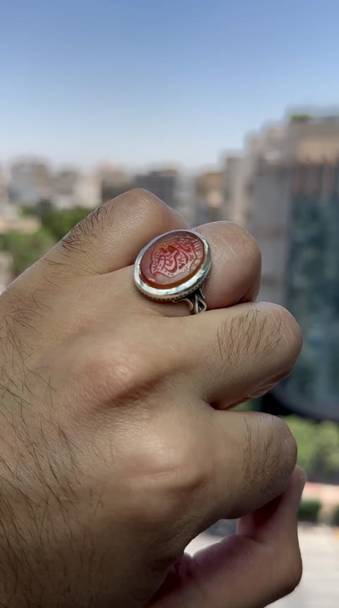 انگشتر نقره مردانه عقیق اصل رکاب صفوی
