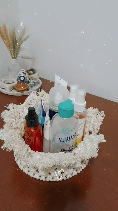 سبد مکرومه با کفی چوب