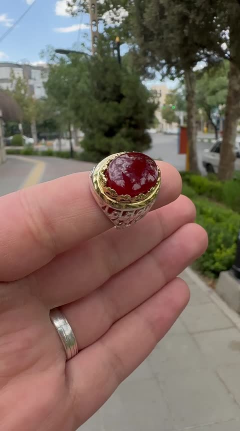 انگشتر عقیق سرخ یمنی اصل ارسال رایگان 