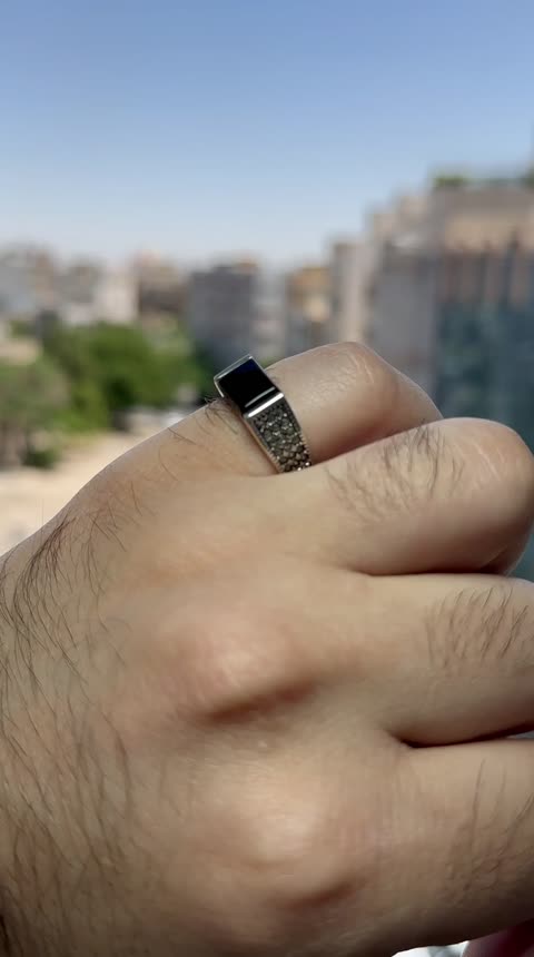 انگشتر نقره مردانه ترک اسپرت عقیق 